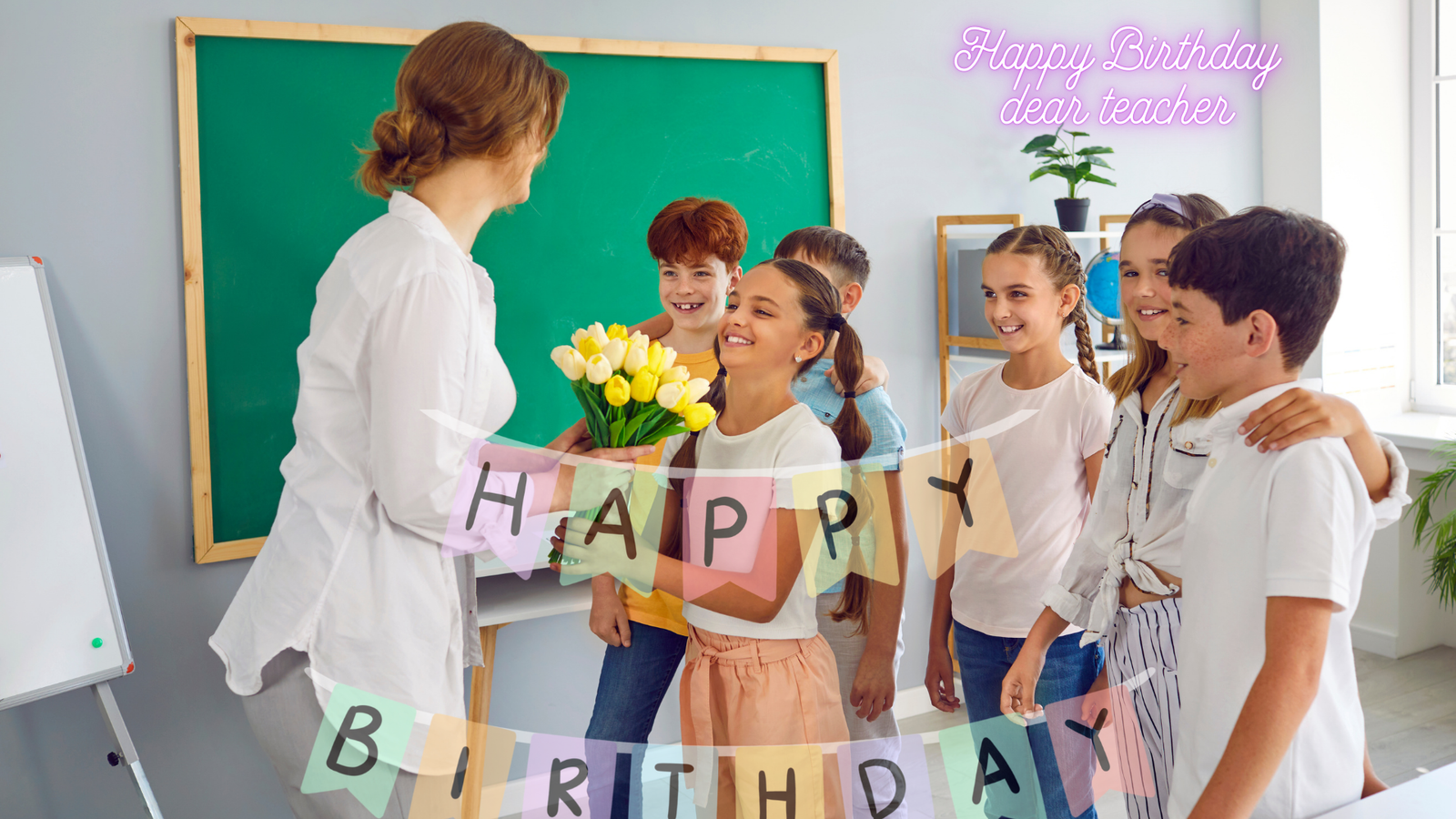 an image representing a gift to their teacher while celebrating heart touching birthday wishes for teacher
