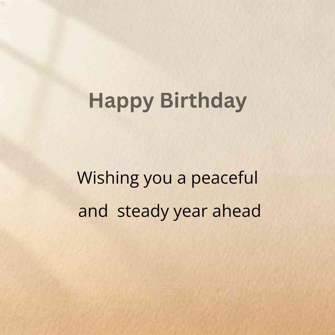 Birthday wishes for ex boyfriend quote card with peaceful and steady year message