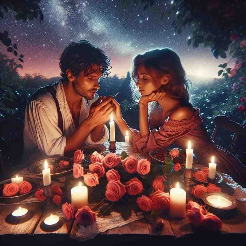 a romantic mood of couple sharing their love on birthday