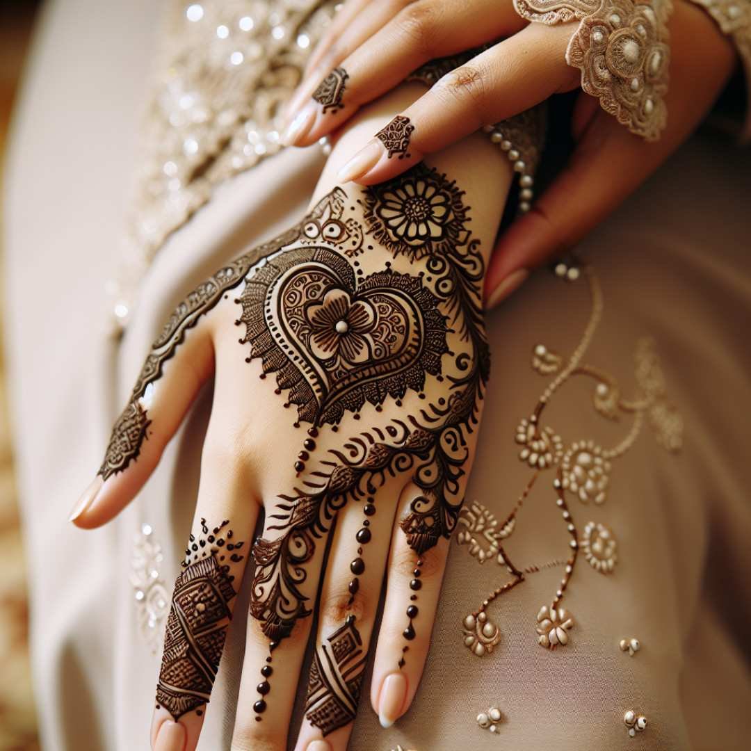 Intricate bridal Mehndi showcasing elegance, ideal for mehndi captions for Instagram.