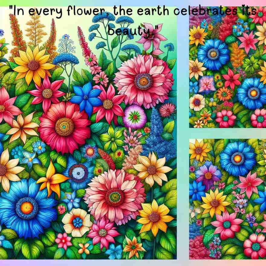 Diverse flowers in vibrant bloom, celebrating nature's joy and beauty.