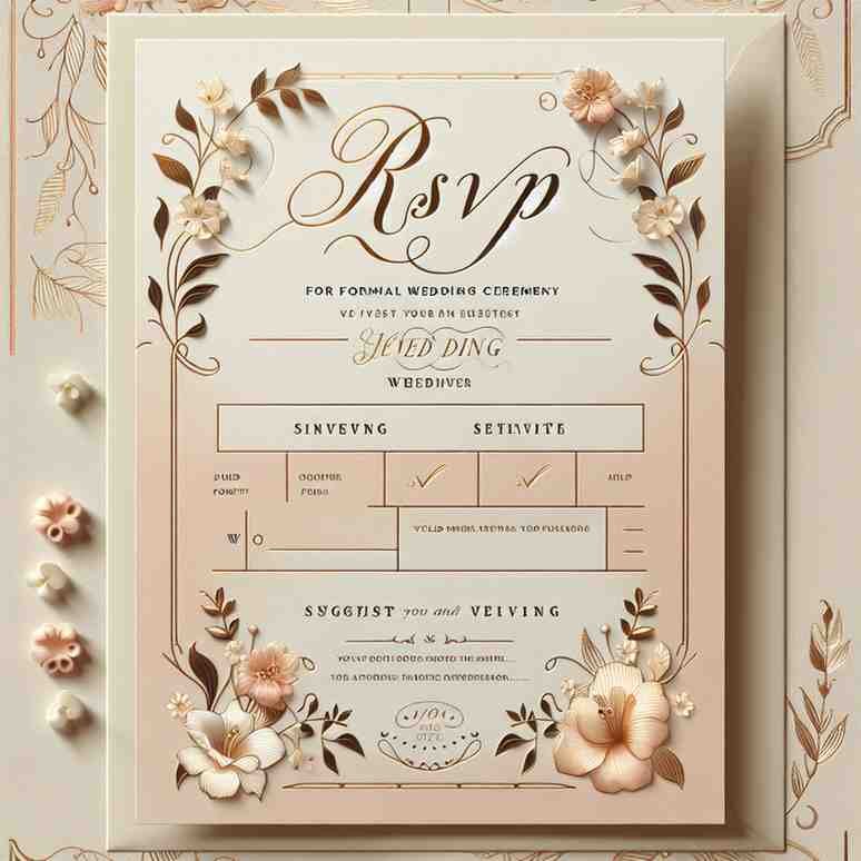 Elegant RSVP card with soft floral design and classic typography.