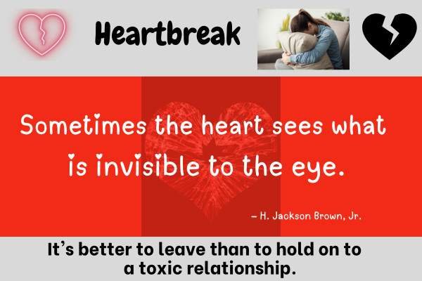 Heartbreak quote about resilience with emotional visuals and a person sitting in sadness.