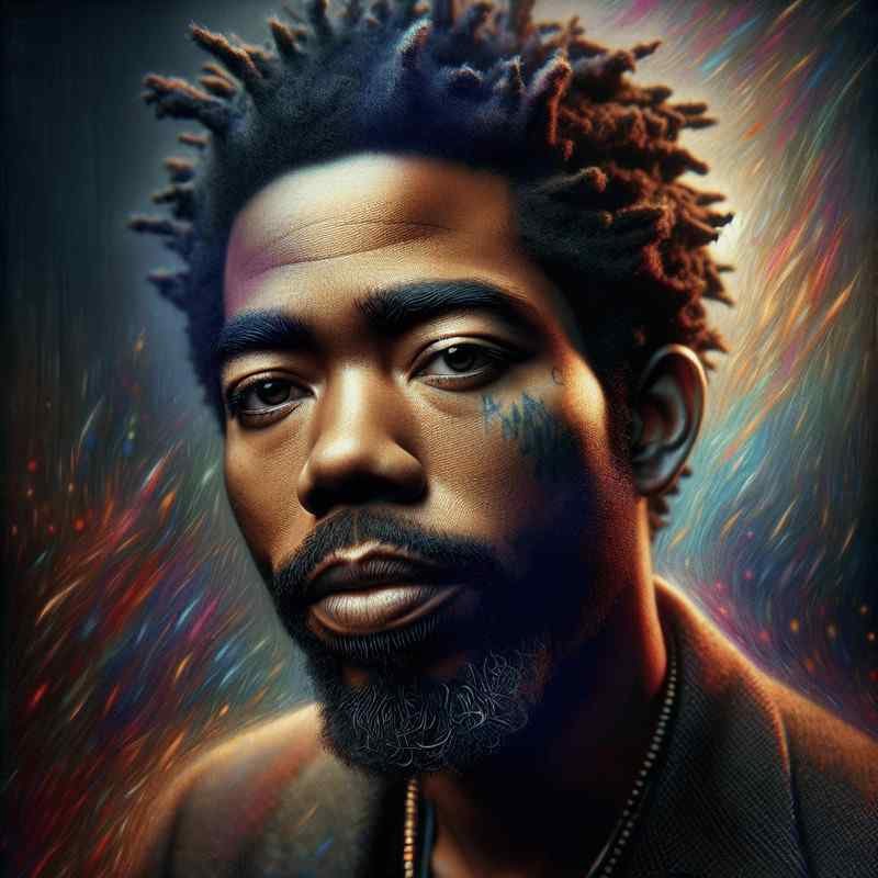 Artistic portrait of a powerful Black man with natural hair and a contemplative expression.