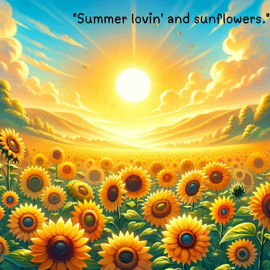 Sunflowers in a sunny field, intending to radiate warmth and joy.