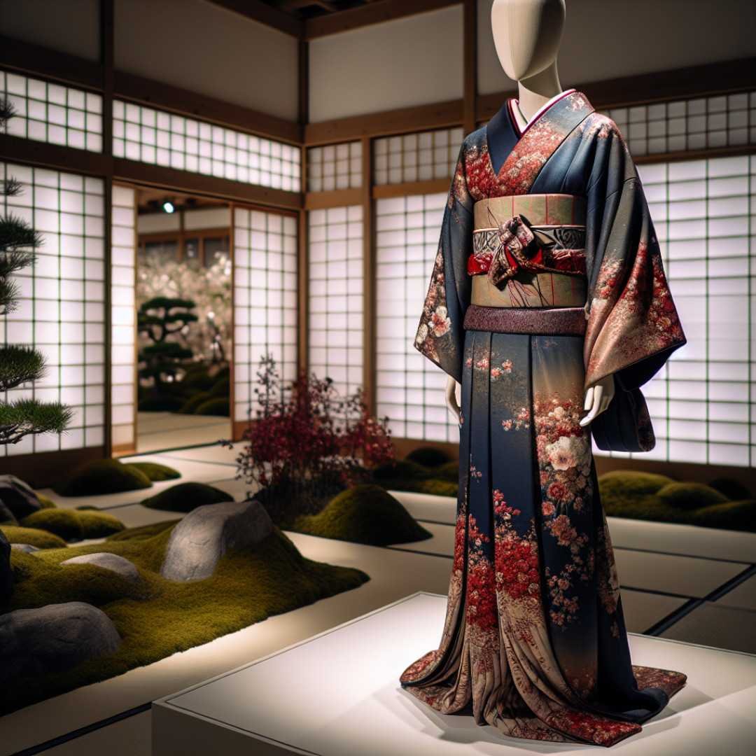 "Traditional captions for Instagram: elegant Japanese kimono"