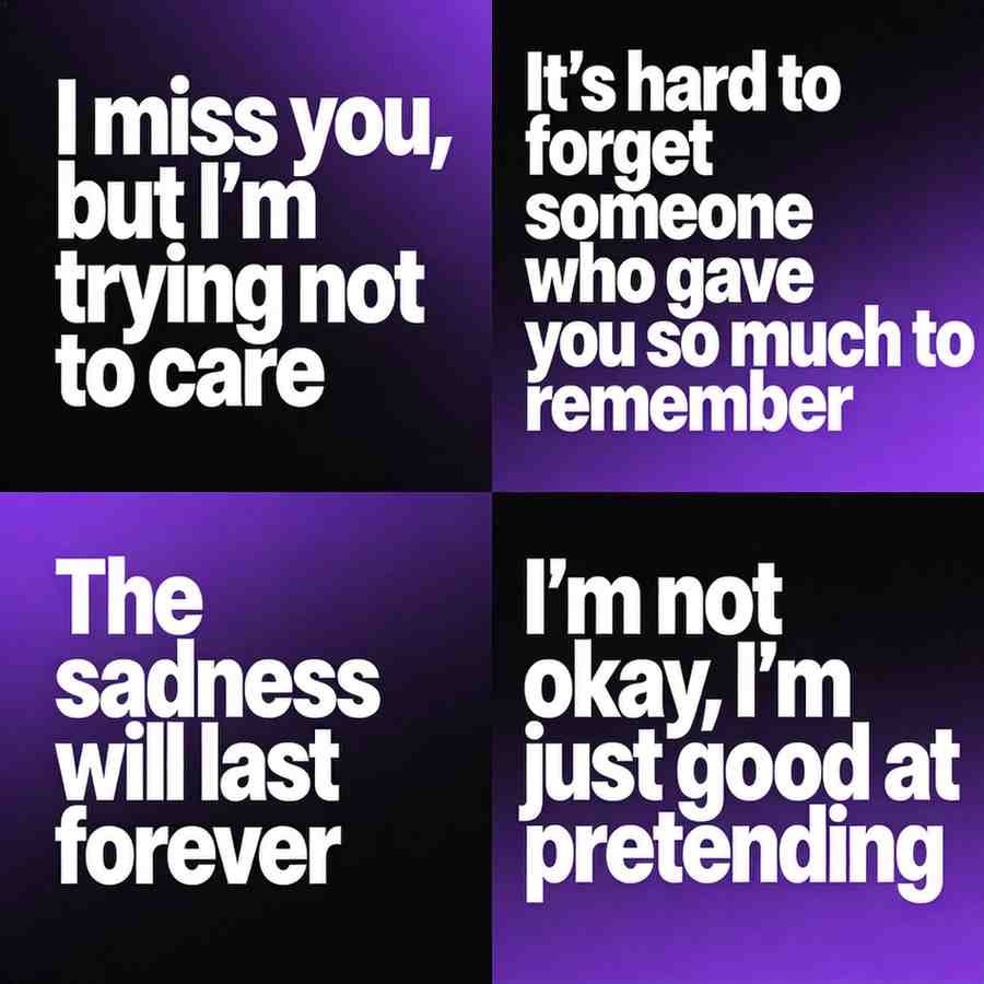 Deep XXXTENTACION-inspired quotes grid on dark purple to black gradient background with bold modern font