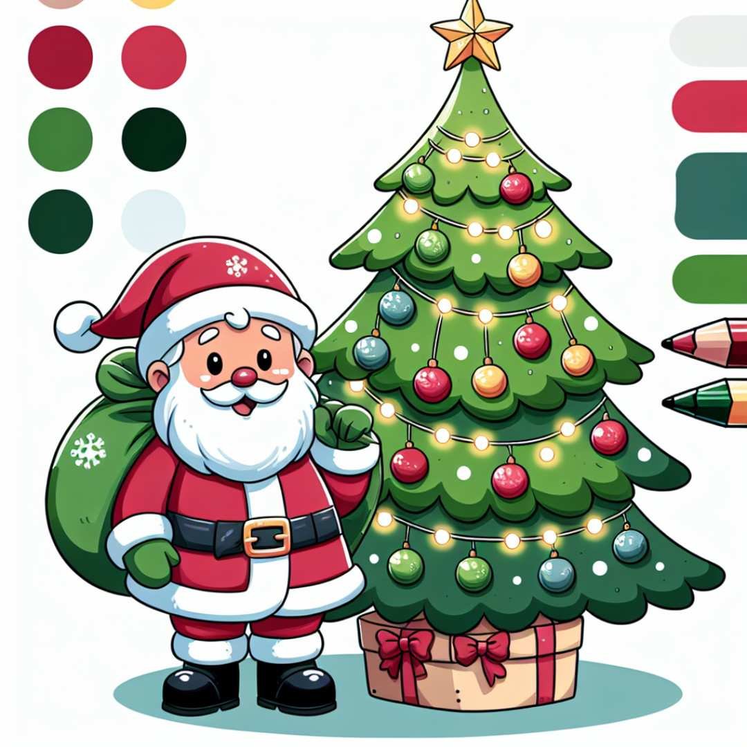 Beautiful Christmas drawing showcasing basic colors and shading techniques.