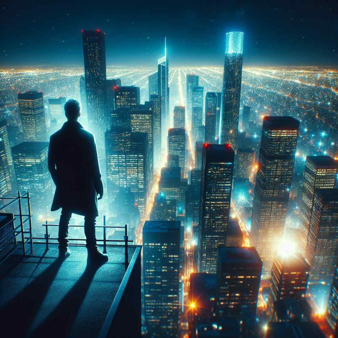 Cityscape Empowerment: Standing alone above city lights, finding inner strength. #alonecaptionsforInstagram