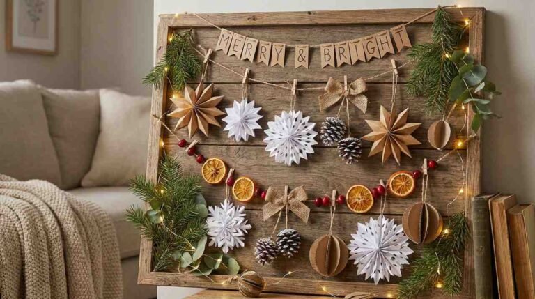 Budget-friendly Christmas board decoration ideas with DIY materials