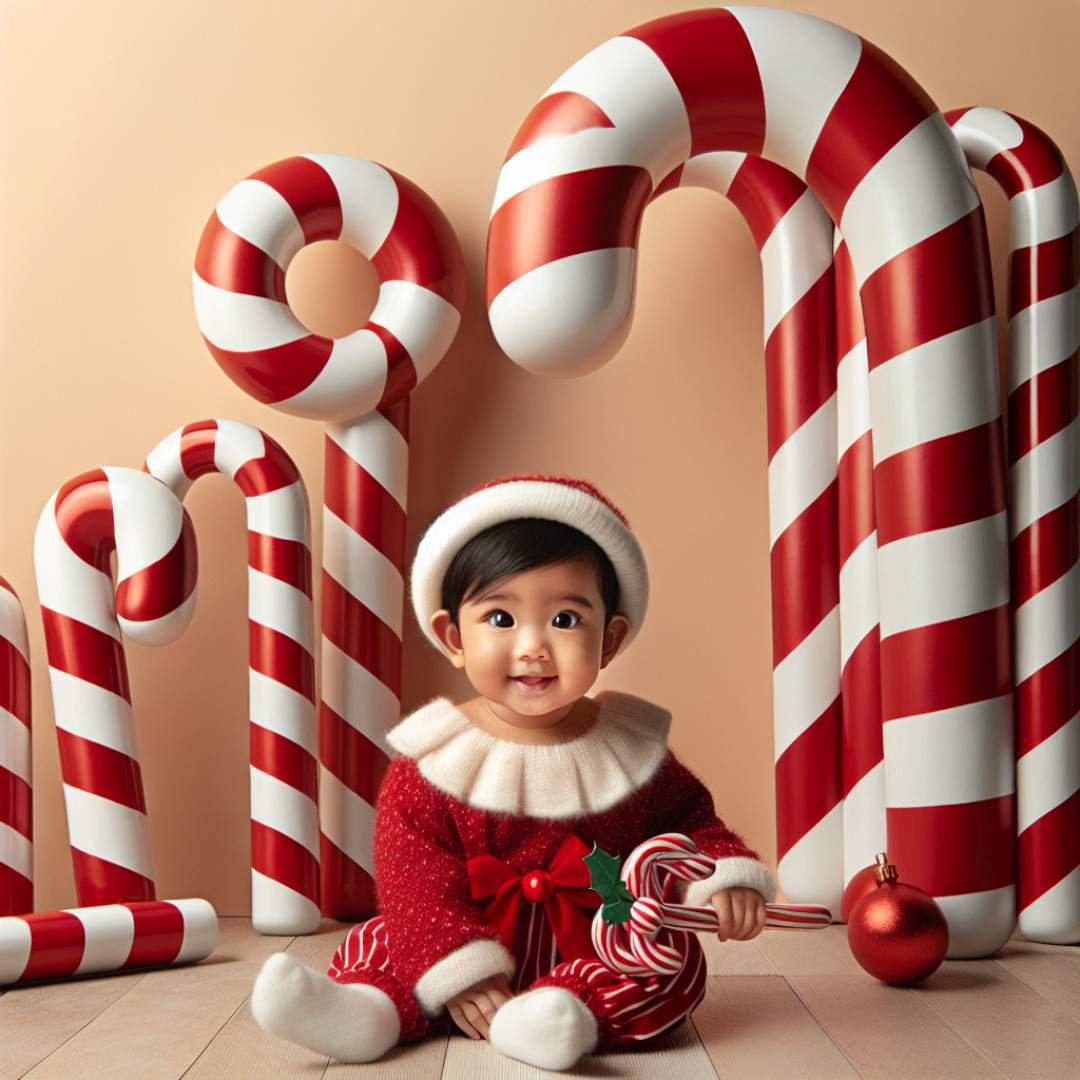 Under the Mistletoe christmas newborn photoshoot with a baby beneath mistletoe, capturing love.