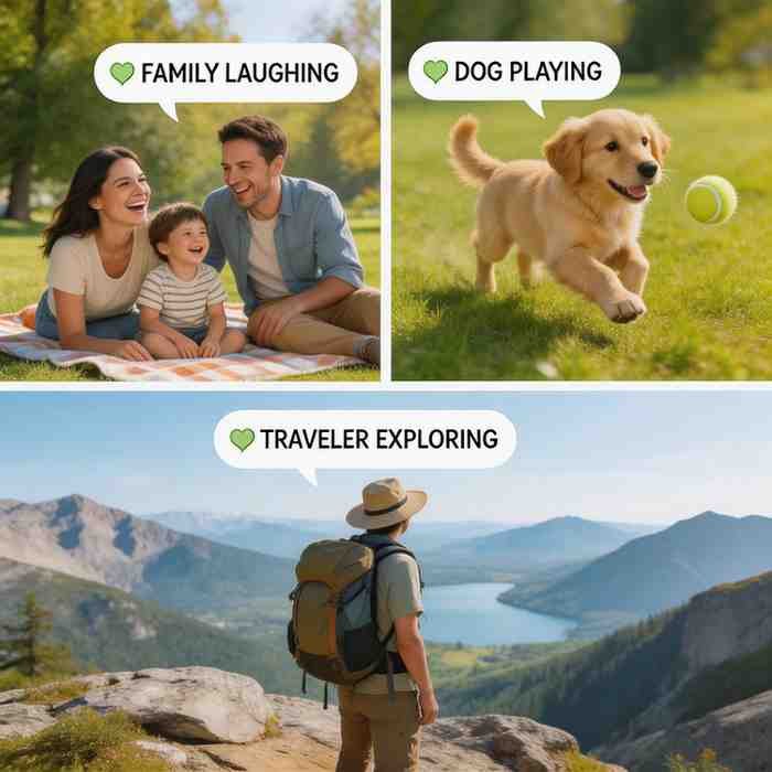 family pet travel captions for candid photos