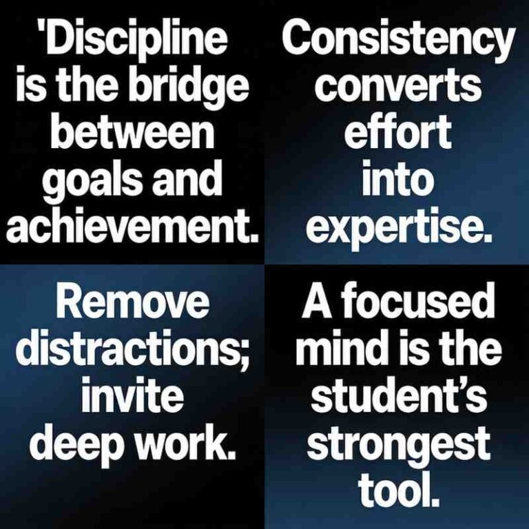 focus discipline quotes students consistency concentration