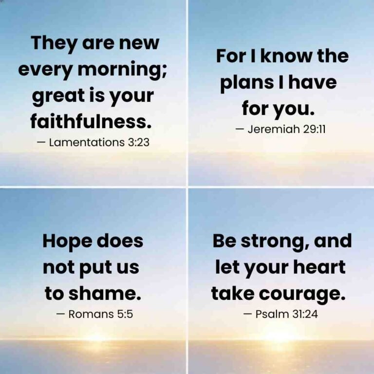 Bible verses about hope and new beginnings with sunrise background for daily motivation