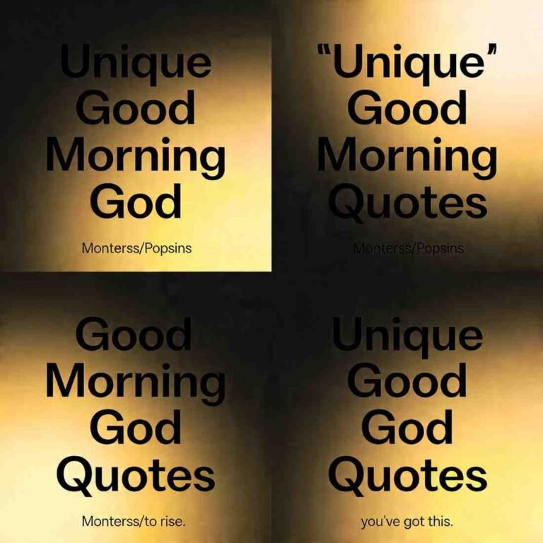 Unique morning God quotes grid on dark gradient with golden glow and bold modern font