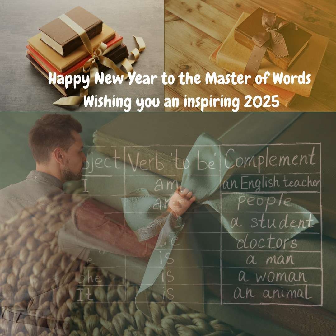 Creative New Year greeting for English teacher
