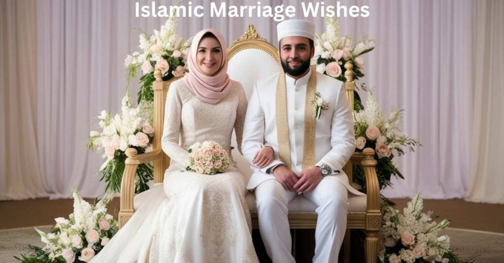 Muslim bride and groom at nikah ceremony – Islamic marriage wishes featured image