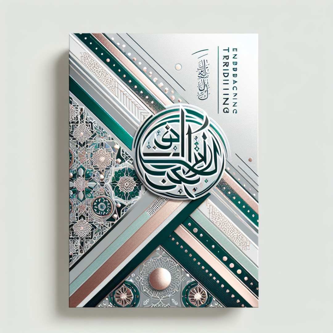 Modern Islamic card: A modern Islamic marriage card blending abstract patterns with traditional motifs, ideal for contemporary Islamic marriage greetings