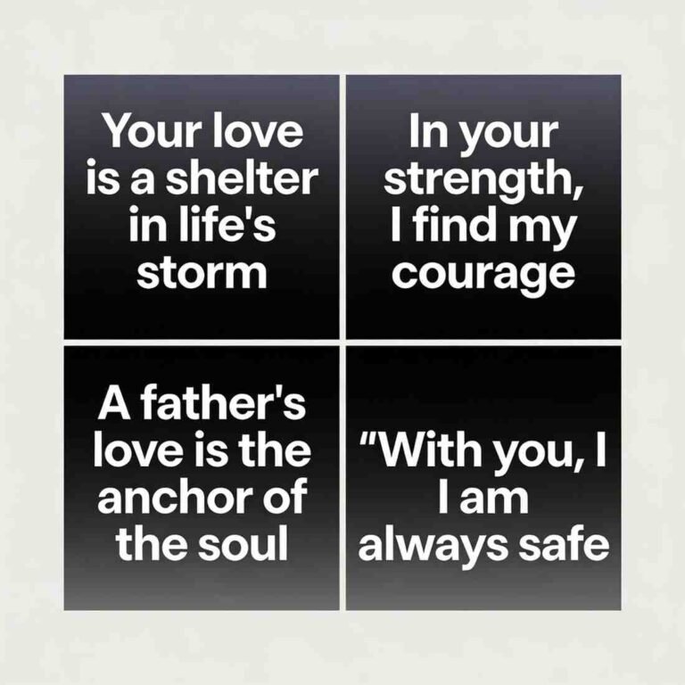 Father love quotes grid on dark gradient with bold modern font