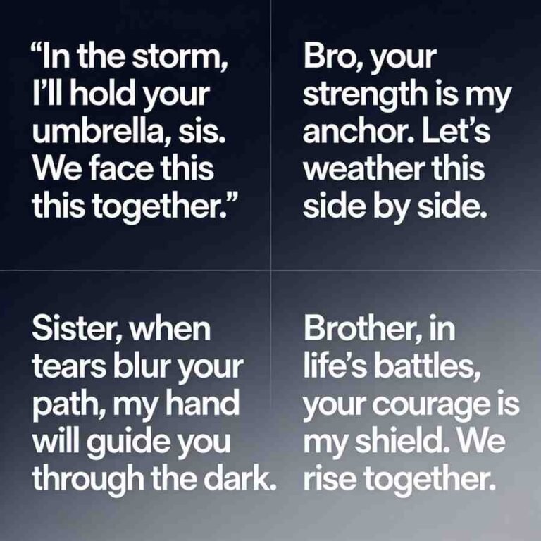 Emotional support sibling quotes grid on dark gradient with bold typography