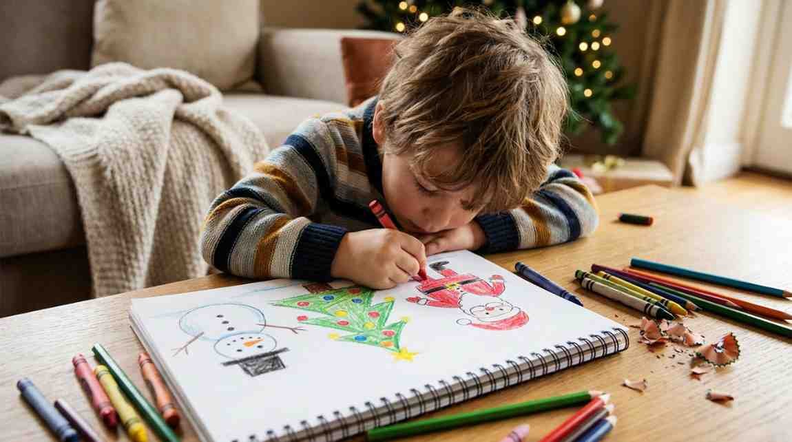 Simple Christmas drawing practice for kids