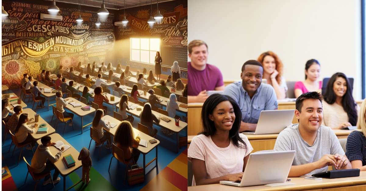 Students attentively learning in a classroom, inspired and engaged in education