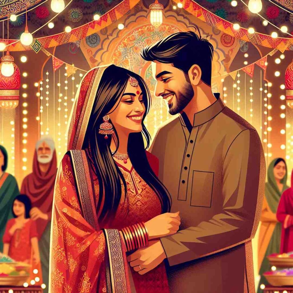 Wedding anniversary celebration of Bhaiya and Bhabhi with festive lights