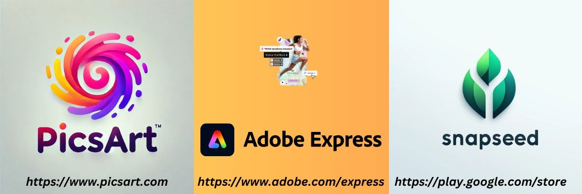 Adobe Express logo with website link on an orange background