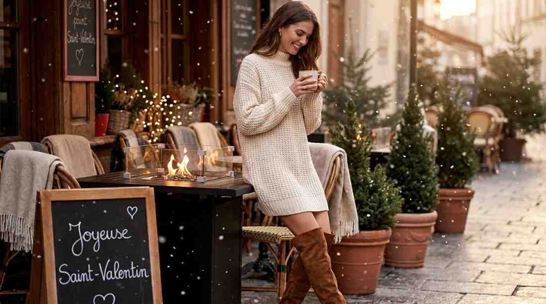 Cozy sweater valentine dress outfit