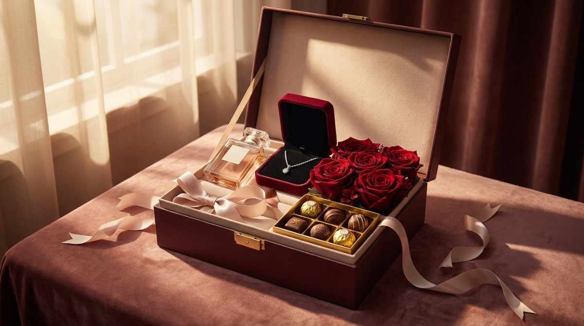Elegant luxury valentine gift box