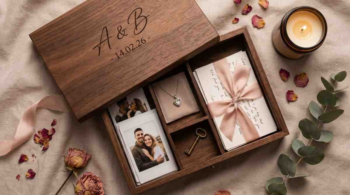 Personalized valentine keepsake gift box