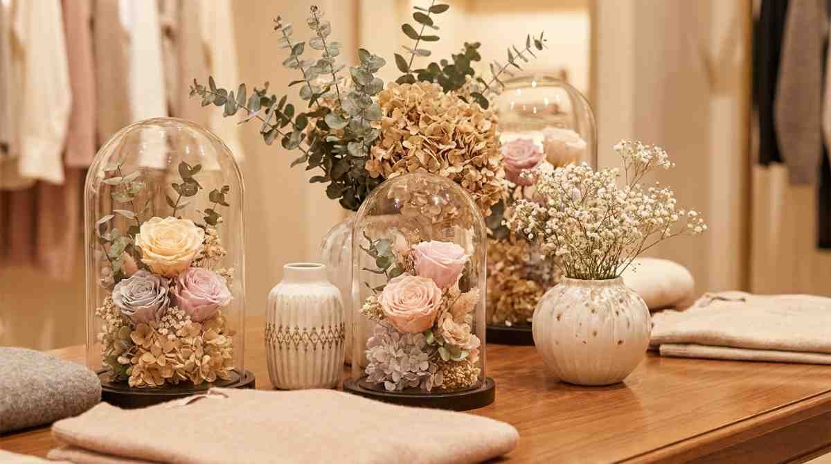 Preserved and dried Valentine roses