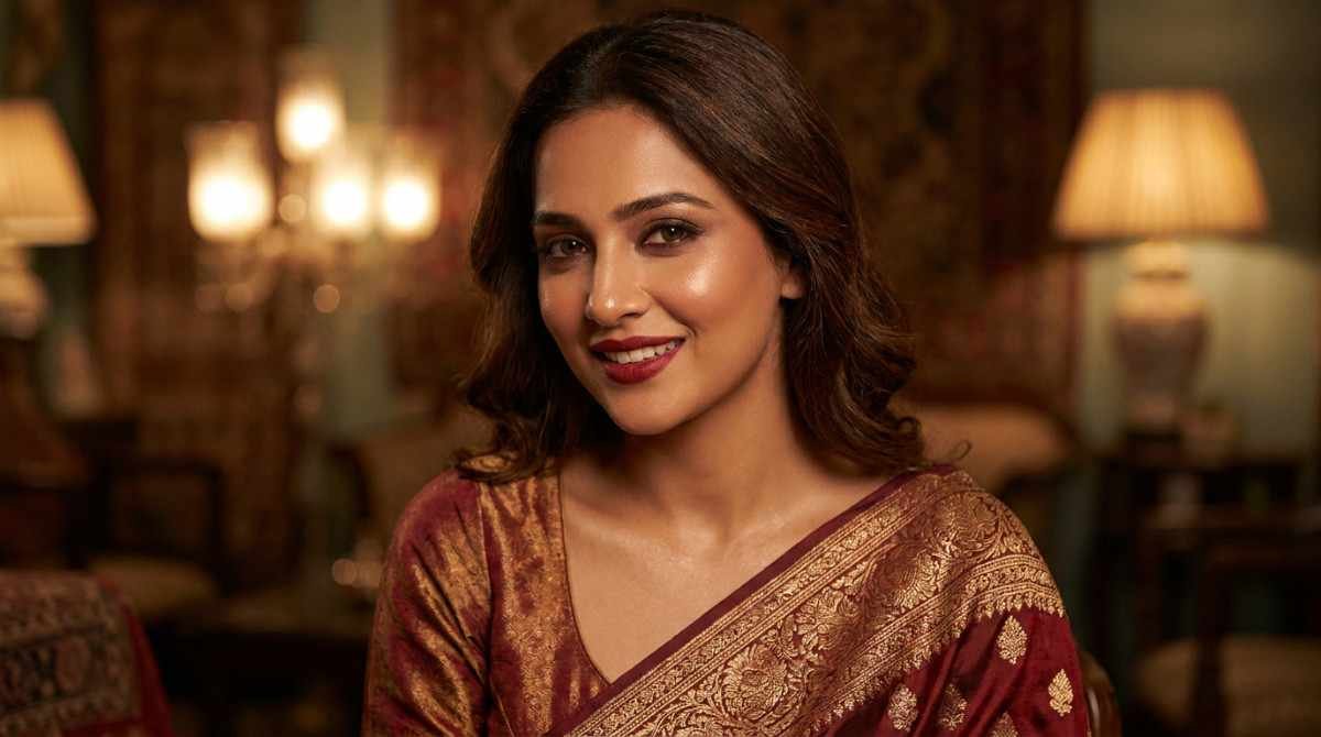Romantic makeup for valentine saree styling