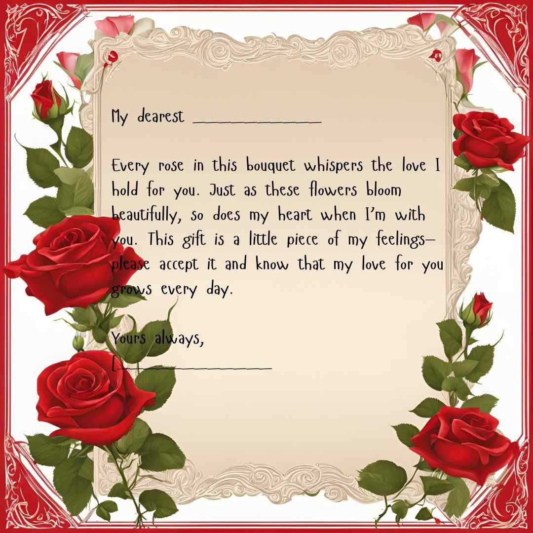 romantic note for your girl friend with Valentines box gift