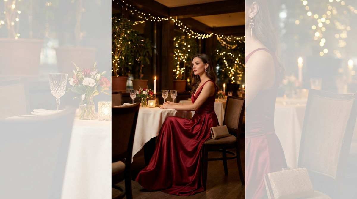 Satin valentine date night dress