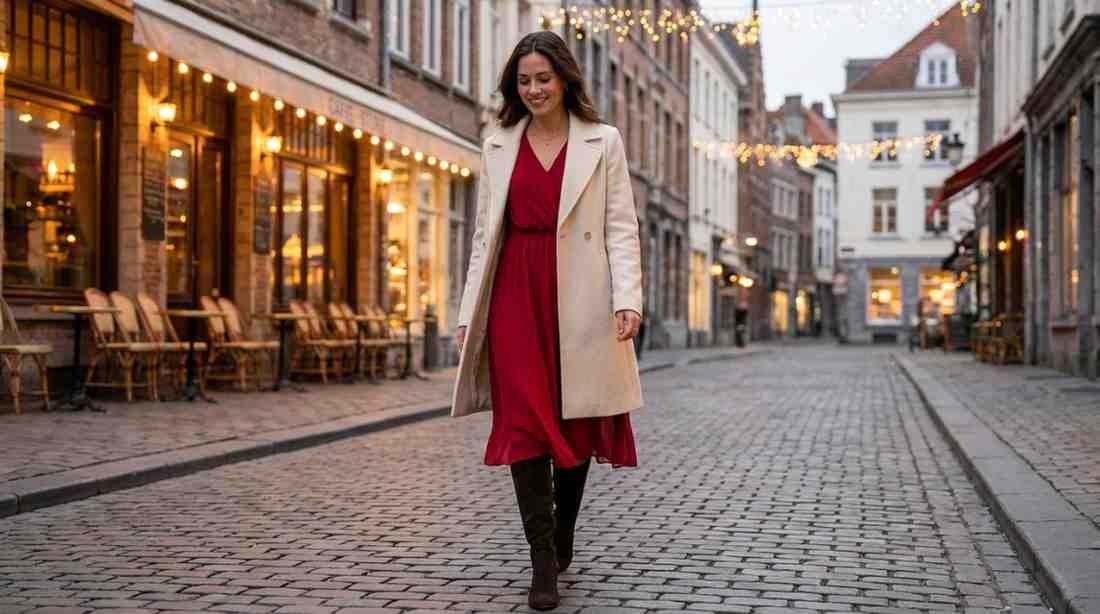 Valentine dress with boots styling idea