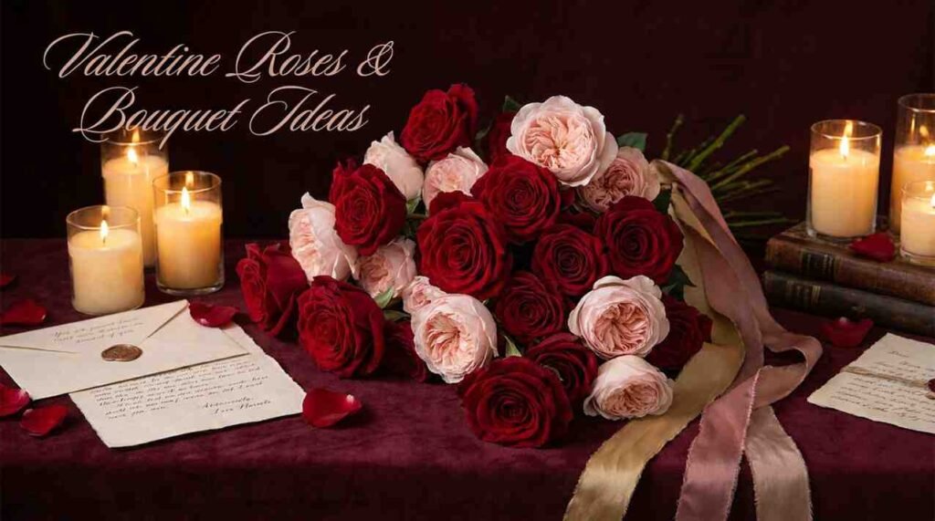 Romantic Valentine roses and flower bouquet ideas