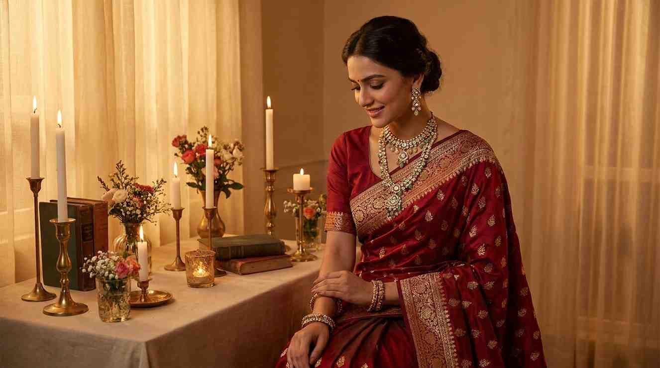 Valentine saree idea for women