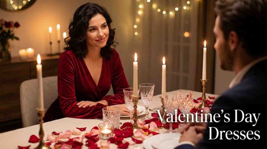 Valentine’s day dresses with elegant romantic styling