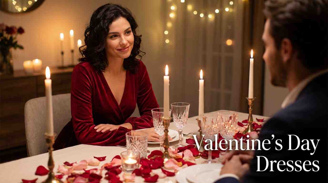 Valentine’s day dresses with elegant romantic styling