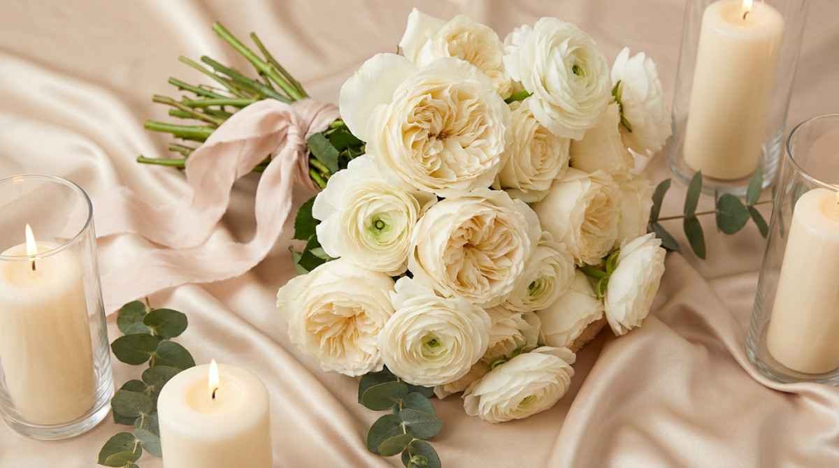 White roses for Valentine’s Day