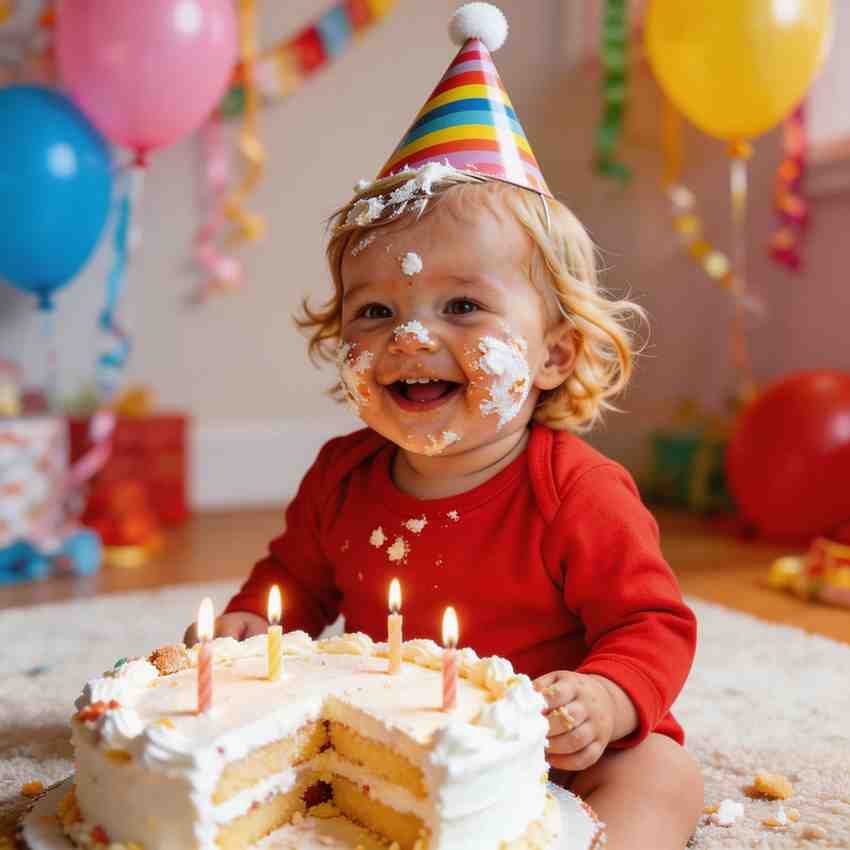 Birthday cake smash festive baby girl