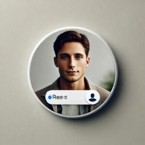 Circular cropped profile picture of a young man, tailored for WhatsApp DPs.