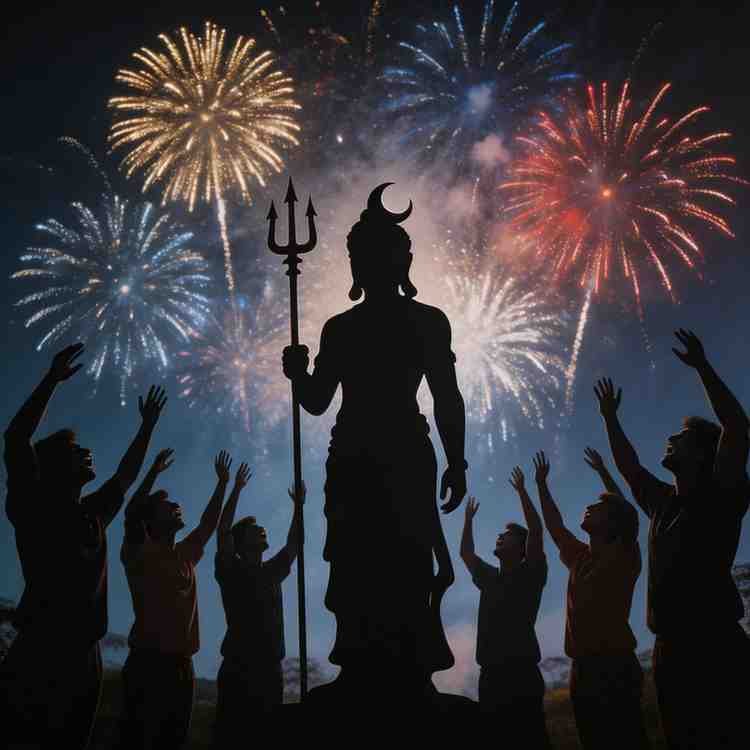 Chanting festive Shiva silhouette DP for WhatsApp