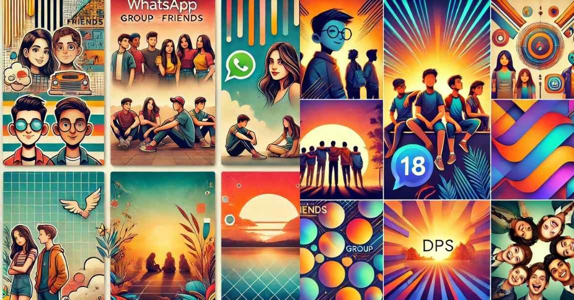 DP for WhatsApp group of friends featuring creative and unique collage designs showcasing friendship themes.