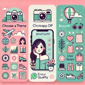 An infographic showing three steps: choosing a theme, ensuring quality, and staying trendy.