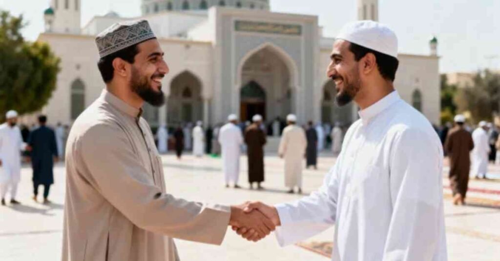 eid mubarak greeting after eid prayer