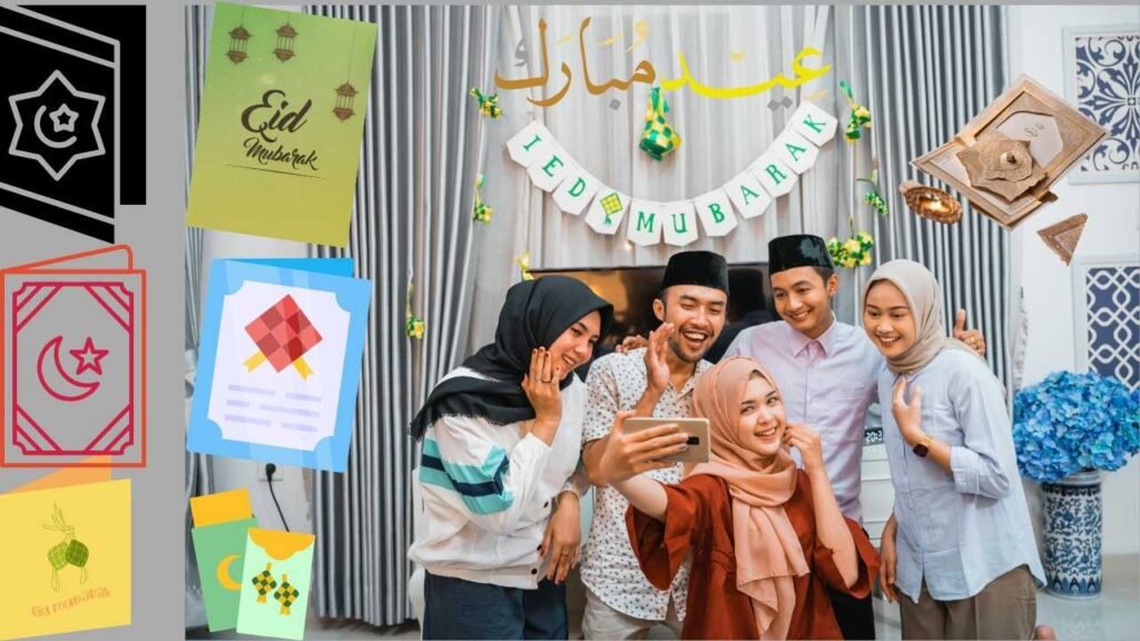 Vibrant Eid ul Fitr greeting cards and festive celebration visuals