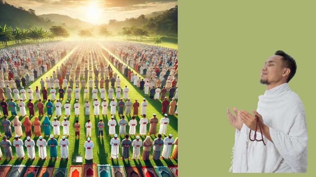 How to perform Eid ul Fitr prayer in an open field, highlighting unity and spiritual devotion.