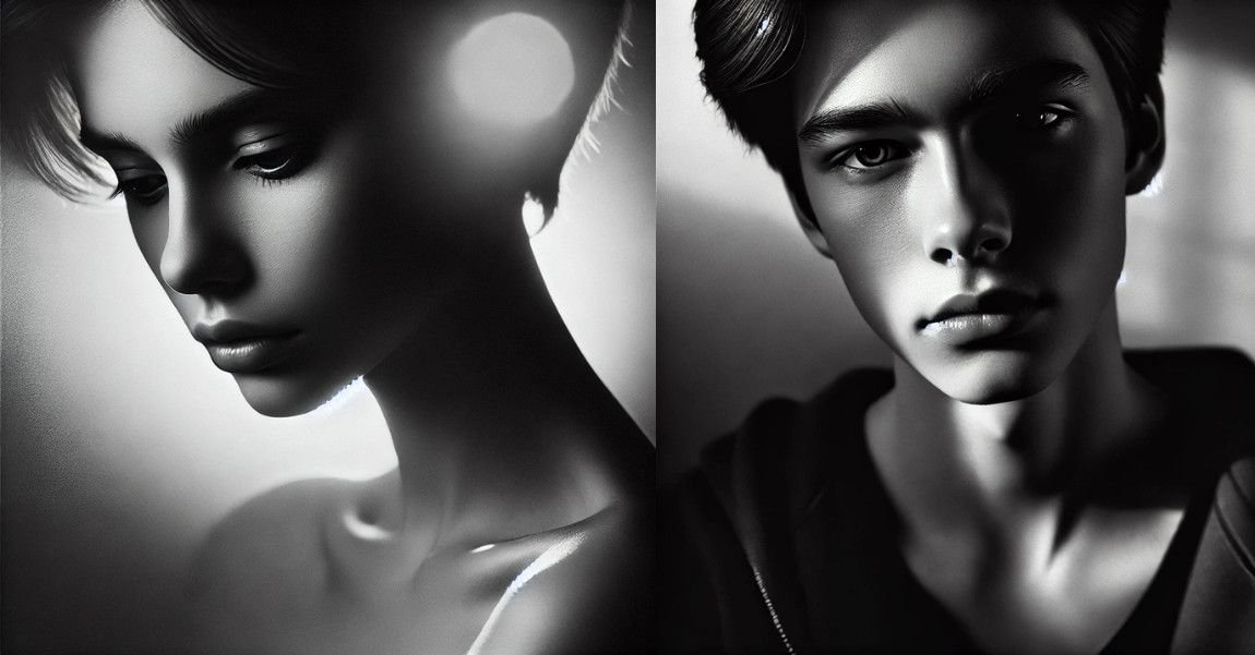 Sad DP for Instagram featuring a black-and-white close-up of a young persons with reflective expression.